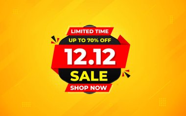 12. indirimli bayrak tanıtım şablonu. Hisse senedi. Yıl sonu afiş tasarımı web ya da sosyal medya için, indirimli özel teklif. soyut vektör tasarımı.