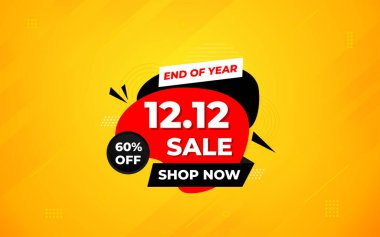 12. indirimli bayrak tanıtım şablonu. Hisse senedi. Yıl sonu afiş tasarımı web ya da sosyal medya için, indirimli özel teklif. soyut vektör tasarımı.