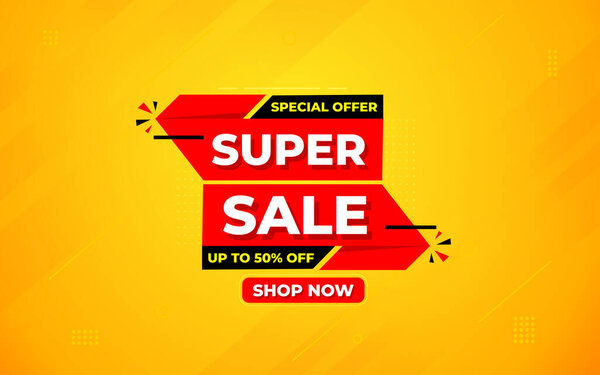 Суперпродажный шаблон абстрактного векторного дизайна. Супер-распродажа Постер или Скидка для веб-СМИ и рынка. Иллюстрация баннеров Super Sale