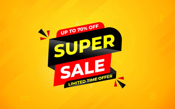 Суперпродажный шаблон абстрактного векторного дизайна. Супер-распродажа Постер или Скидка для веб-СМИ и рынка. Иллюстрация баннеров Super Sale