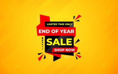 Yıl sonu indirimi pankart şablonu sunar. Hisse senedi. Yıl sonu afiş tasarımı web ya da sosyal medya için, indirimli özel teklif. soyut vektör tasarımı.