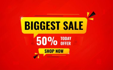 En büyük satış afişi. Yılın en büyük bayrağı. Satış ve indirimler En büyük satış, Dijital ve baskı pazarı için özel pazarlama poster tasarımı.