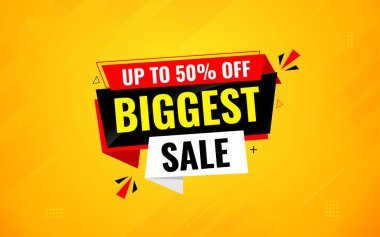 En büyük satış afişi. Yılın en büyük bayrağı. Satış ve indirimler En büyük satış, Dijital ve baskı pazarı için özel pazarlama poster tasarımı.