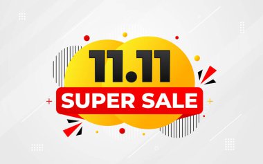 11 11 Satış Banner Promosyon Şablonu. Hisse senedi. Yıl sonu afiş tasarımı web ya da sosyal medya için, indirimli özel teklif. soyut vektör tasarımı.