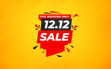 12. indirimli bayrak tanıtım şablonu. Hisse senedi. Yıl sonu afiş tasarımı web ya da sosyal medya için, indirimli özel teklif. soyut vektör tasarımı.