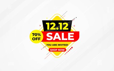 12. indirimli bayrak tanıtım şablonu. Hisse senedi. Yıl sonu afiş tasarımı web ya da sosyal medya için, indirimli özel teklif. soyut vektör tasarımı.