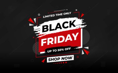 Kara Cuma afişi. Özel indirimli tasarım. Ürün indirimli festival afişi tasarımı. Kara Cuma indirimi hazır. Düz Vektör İllüstrasyonu.