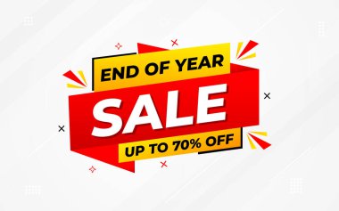 Yıl sonu indirimi pankart şablonu sunar. Hisse senedi. Yıl sonu afiş tasarımı web ya da sosyal medya için, indirimli özel teklif. soyut vektör tasarımı.