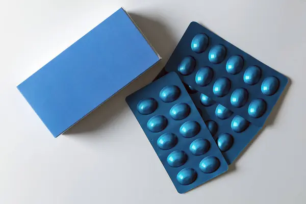 Concepto Médico Envase Ampollas Drogas Medicamentos Medicamentos Cama Plana Gastos — Foto de Stock
