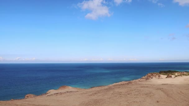 Побережье Северного Моря Рубьерге Дания Красивый Пейзаж Моря Песка Высококачественные — стоковое видео