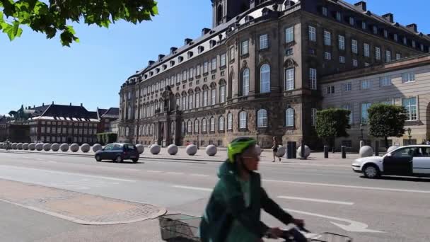 Palácio Christiansborg Copenhague Parlamento Dinamarquês Folketinget Copenhaga Dinamarca Agosto 2023 — Vídeo de Stock