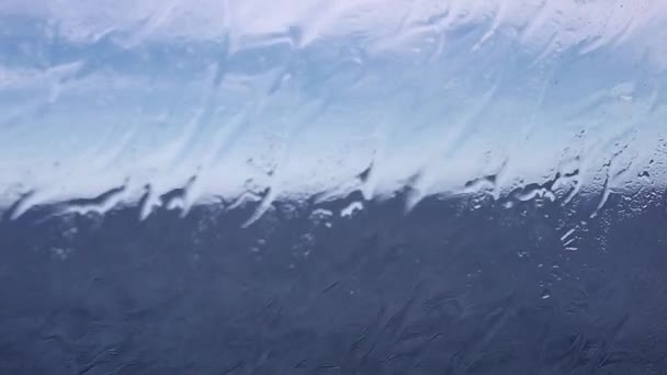 Druppels Regen Het Glas Buiten Het Raam Het Regent Buiten — Stockvideo