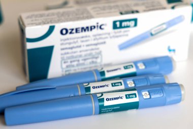  Şeker hastaları ve kilo kaybı için Ozempic insülin enjeksiyon kalemi. Danimarka - 25 Mart 2024