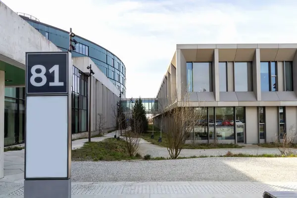 Modern hospital building in Herlev, Denmark. Healthcare concept.