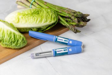  Şeker hastaları ve kilo kaybı için Ozempic insülin enjeksiyon kalemi. Danimarka - 15 Nisan 2024