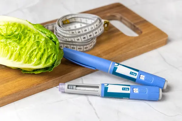 Şeker hastaları ve sebzeler için orijinal Danimarka Ozempic insülin enjeksiyon kalemi. Danimarka - 2 Mayıs 2024