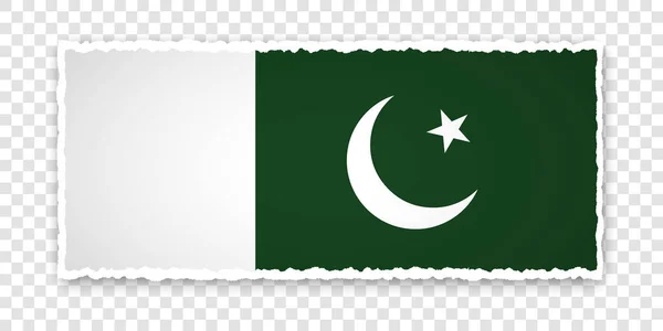 Векторная Иллюстрация Порванного Бумажного Баннера Флагом Пакистана Прозрачном Фоне — стоковый вектор