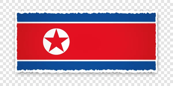 Ilustração Vetorial Banner Papel Rasgado Com Bandeira Coreia Norte Fundo —  Vetores de Stock