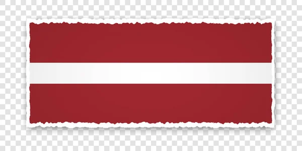 ラトビアの国旗が透明な背景で描かれた破れた紙の旗のベクトルイラスト — ストックベクタ