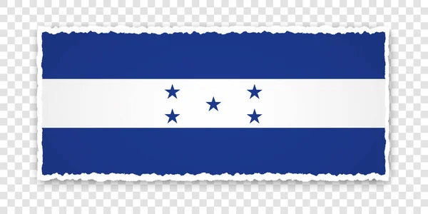 Wektorowa Ilustracja Podartego Papierowego Transparentu Flagą Hondurasu Przezroczystym Tle — Wektor stockowy