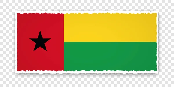Ilustração Vetorial Banner Papel Rasgado Com Bandeira Guiné Bissau Sobre — Vetor de Stock