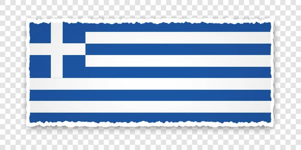 배경에 그리스 국기가 찢어진 — 스톡 벡터