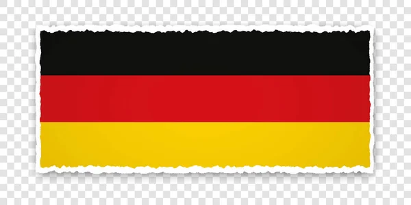 ドイツの国旗を背景にした破れた紙のバナーのベクトル図 — ストックベクタ
