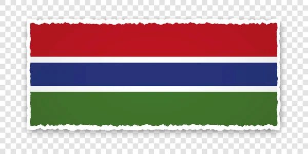 Vektor Illustration Rivna Papper Banner Med Flagga Gambia Transparent Bakgrund — Stock vektor