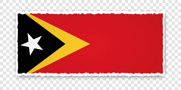 Illustrazione Vettoriale Del Banner Carta Strappata Con Bandiera Timor Est — Vettoriale Stock