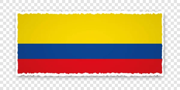 Ilustración Vectorial Banner Papel Roto Con Bandera Colombia Sobre Fondo — Vector de stock