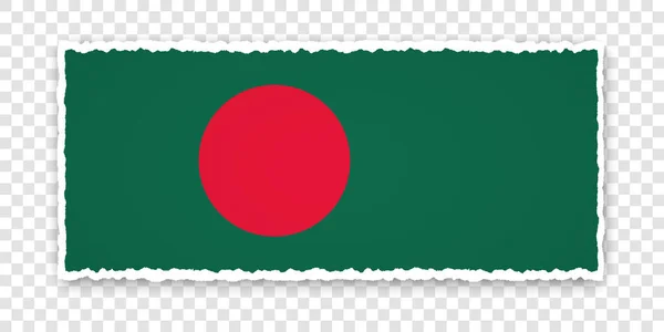 バングラデシュの国旗を背景にした破れた紙の旗のベクトルイラスト — ストックベクタ