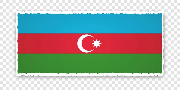 Şeffaf Arkaplanda Azerbaycan Bayrağı Bulunan Yırtık Kağıt Pankartın Vektör Çizimi — Stok Vektör