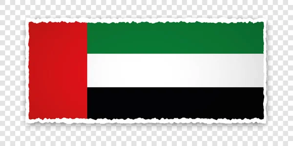 Διανυσματική Απεικόνιση Σχισμένου Χάρτινου Πανό Σημαία Ηνωμένων Αραβικών Εμιράτων Διαφανές — Διανυσματικό Αρχείο