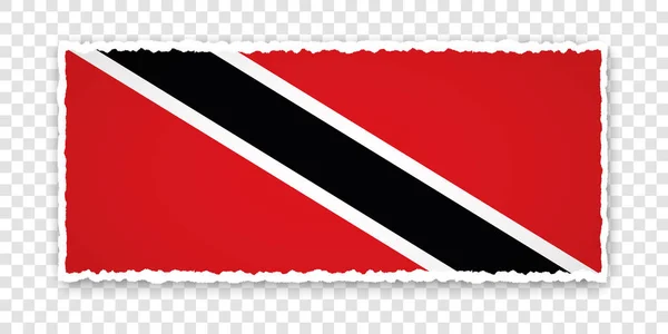 Illustrazione Vettoriale Banner Carta Strappata Con Bandiera Trinidad Tobago Sfondo — Vettoriale Stock