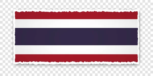 Vektorová Ilustrace Roztrženého Papírového Banneru Vlajkou Thajska Průhledném Pozadí — Stockový vektor