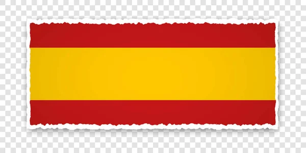 Ilustración Vectorial Banner Papel Roto Con Bandera España Sobre Fondo — Vector de stock