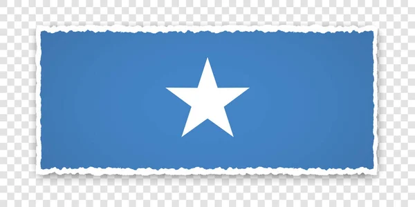 Ilustracja Wektorowa Podartego Papierowego Transparentu Flagą Somalii Przezroczystym Tle — Wektor stockowy
