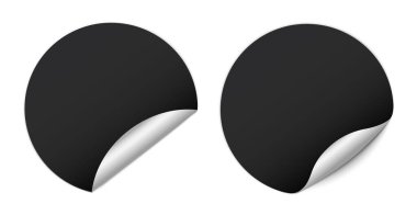 Siyah yuvarlak etiketler seti - vektör tasarım ögesi