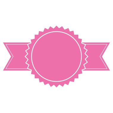 Kurdele pankartıyla pembe renkli ödülün vektör illüstrasyonu