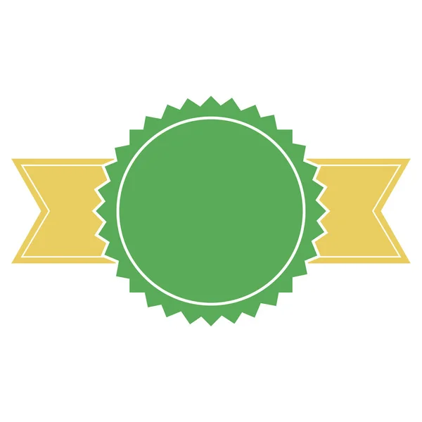 Vector Illustration Green Colored Award Gold Ribbon Banner — Stock Vector