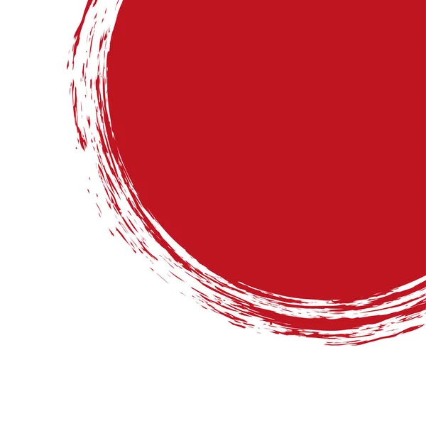 Cadre Bannière Peint Pinceau Rond Vecteur Couleur Rouge — Image vectorielle