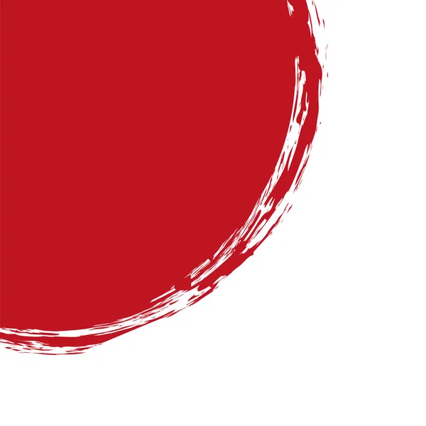Vector Color Rojo Cepillo Redondo Pintado Marco Bandera — Archivo Imágenes Vectoriales