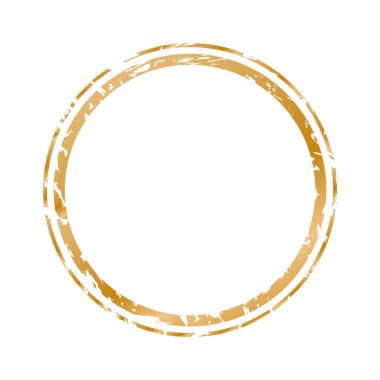 Altın renkli çember şeklindeki fırçanın vektör illüstrasyonu