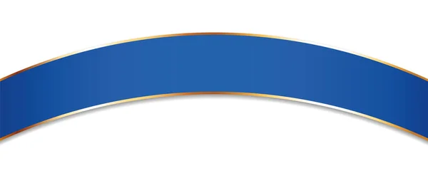 Ilustração Vetorial Bandeira Fita Cor Azul Longa Com Moldura Ouro —  Vetores de Stock