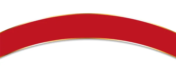 Vektor Illusztráció Hosszú Piros Színű Szalag Banner Arany Kerettel — Stock Vector