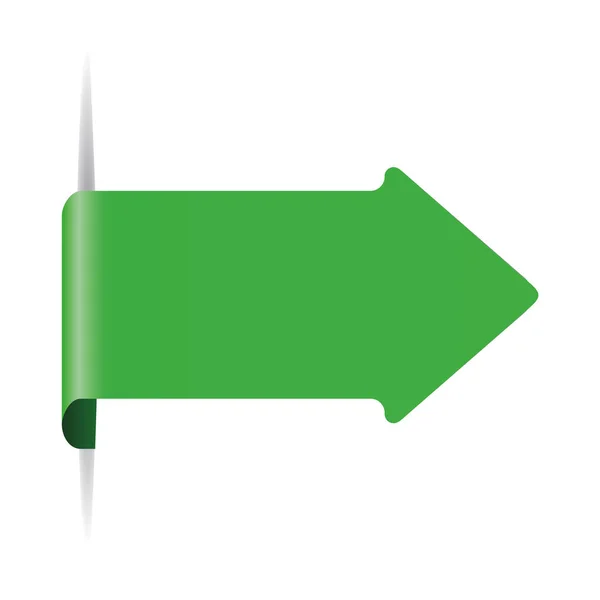 Illustrazione Vettoriale Del Banner Freccia Etichetta Colore Verde — Vettoriale Stock