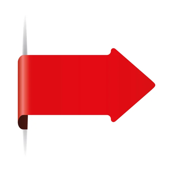 Banner Label Red Arrow Button Web Vector Illustration Design Paper — Stock Vector