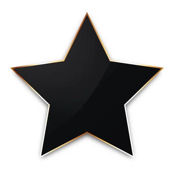 Illustration Vectorielle Bannière Forme Étoile Couleur Noire Avec Cadre — Image vectorielle