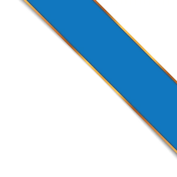 Ilustración Vectorial Banner Cinta Esquina Azul Con Marco Color Oro — Vector de stock
