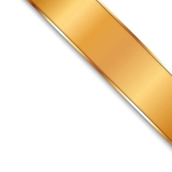 Vektor Illustration Von Gold Eckband Banner Mit Goldfarbenem Rahmen — Stockvektor